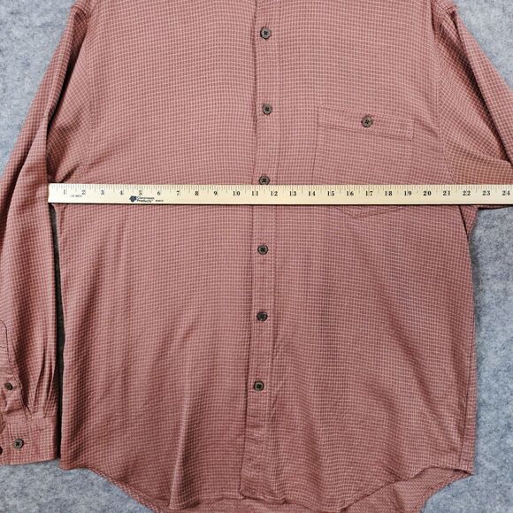 Tommy Bahama Men's 100% Silk Shirt Size M Burnt Orange Checks UNDERARM WEAR FLAW - Picture 9 of 16